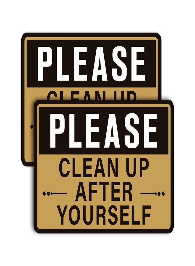 LUHIMO 2PCS Please Clean Up After Yourself Sign for Bathroom and Kitchen，Self-Adhesive Waterproof Keep This Area Clean Rules Sticker for Home, Business, Office, Shared Kitchen,Break Room and School - Image 1